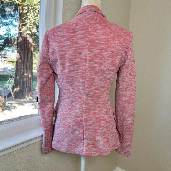 Cartonnier Anthropologie Red Pink Heathered Knit Blazer Jacket Womens S Business - Picture 3 of 10